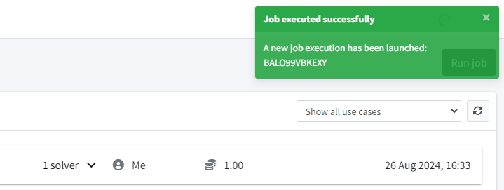 Job successfully executied